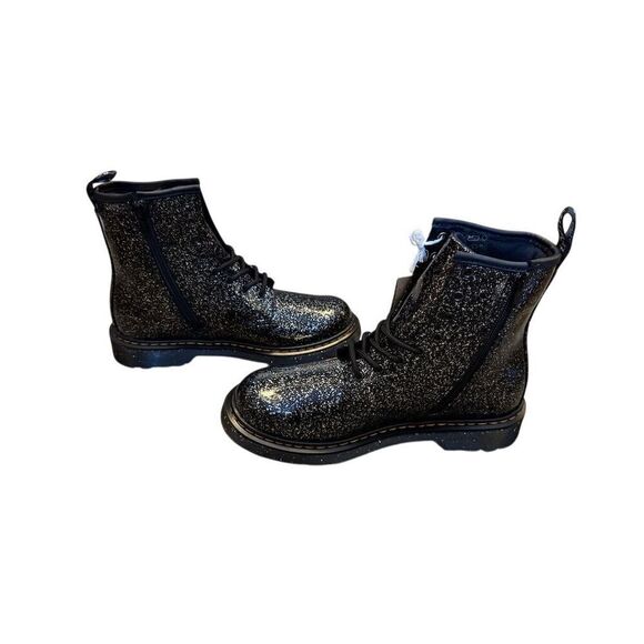 Dr. Martens 1460 Junior Kids Black Glitter Lace Up Boots Size 6 Big Girls - Picture 3 of 15